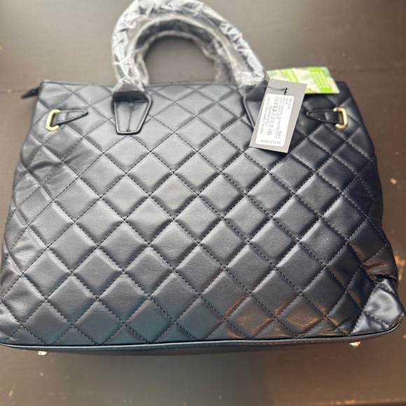 Badgley Mischka Black Quilted Satchel, a classic! - Picture 2 of 5
